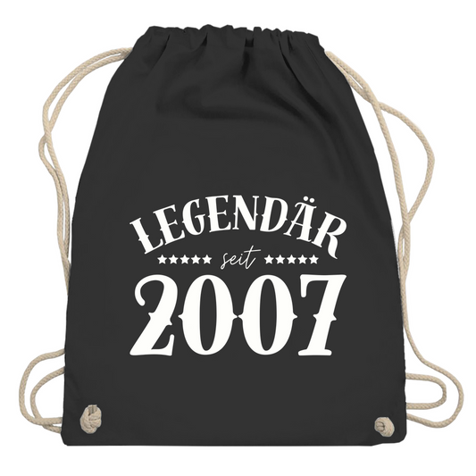 Turnbeutel "Legendär seit 2007" schwarz