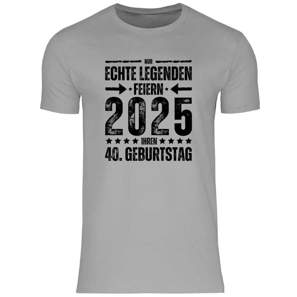 Herren T-Shirt "40. Geburtstag 2025" grau