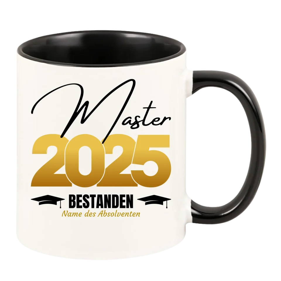 Personalisierte Tasse "Master 2025 bestanden"