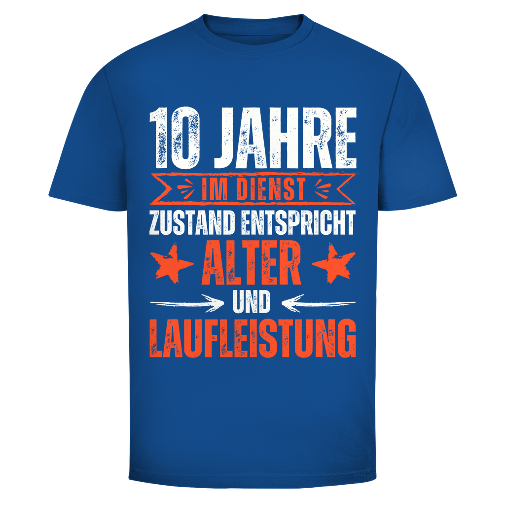Herren T-Shirt "10 Jahre im Dienst" blau