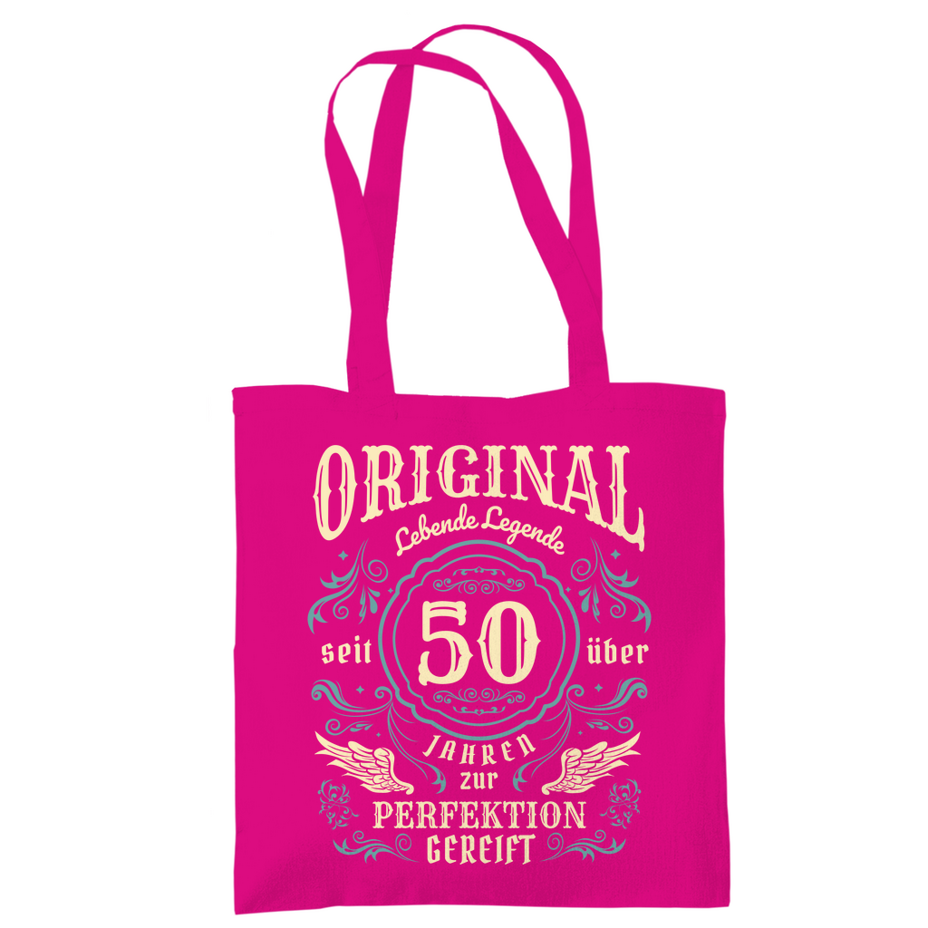 Tragetasche "Lebende Legende seit 50 Jahren" fuchsia
