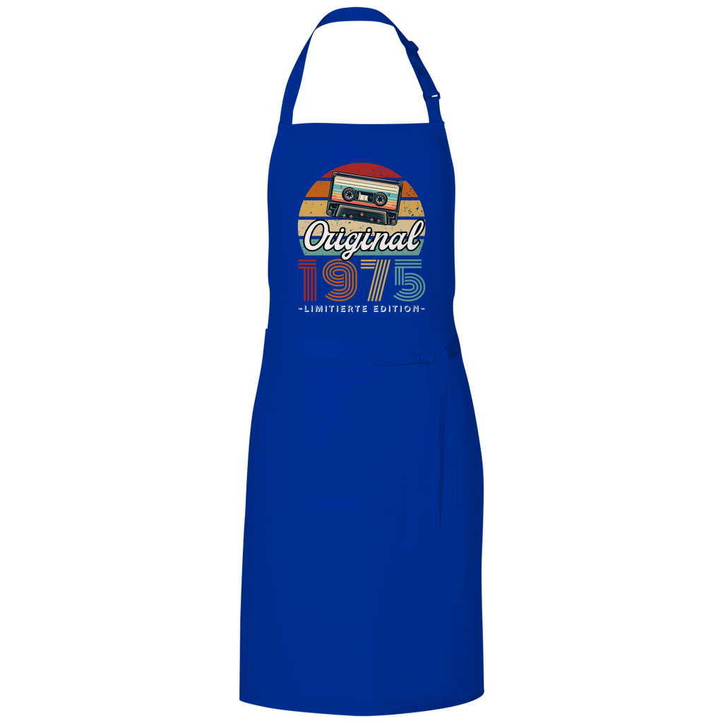 Grillschürze "Original 1975" (Kassetten Retro Stil) blau