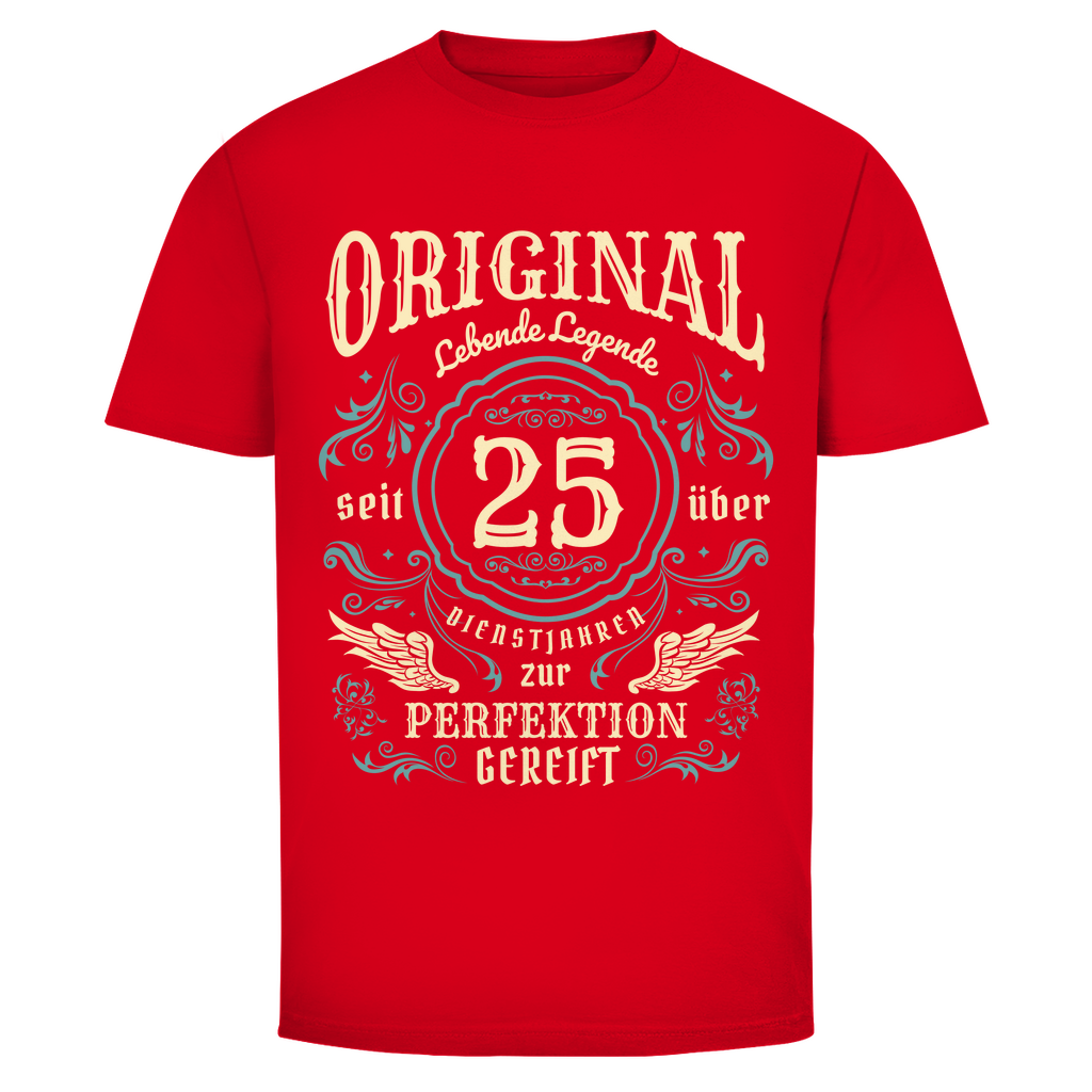Herren T-Shirt "Seit 25 Dienstjahren zur Perfektion gereift" rot