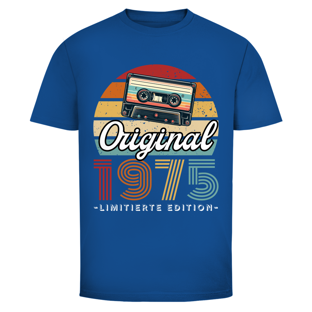 Herren T-Shirt "Original 1975" (Kassetten Retro Stil) blau