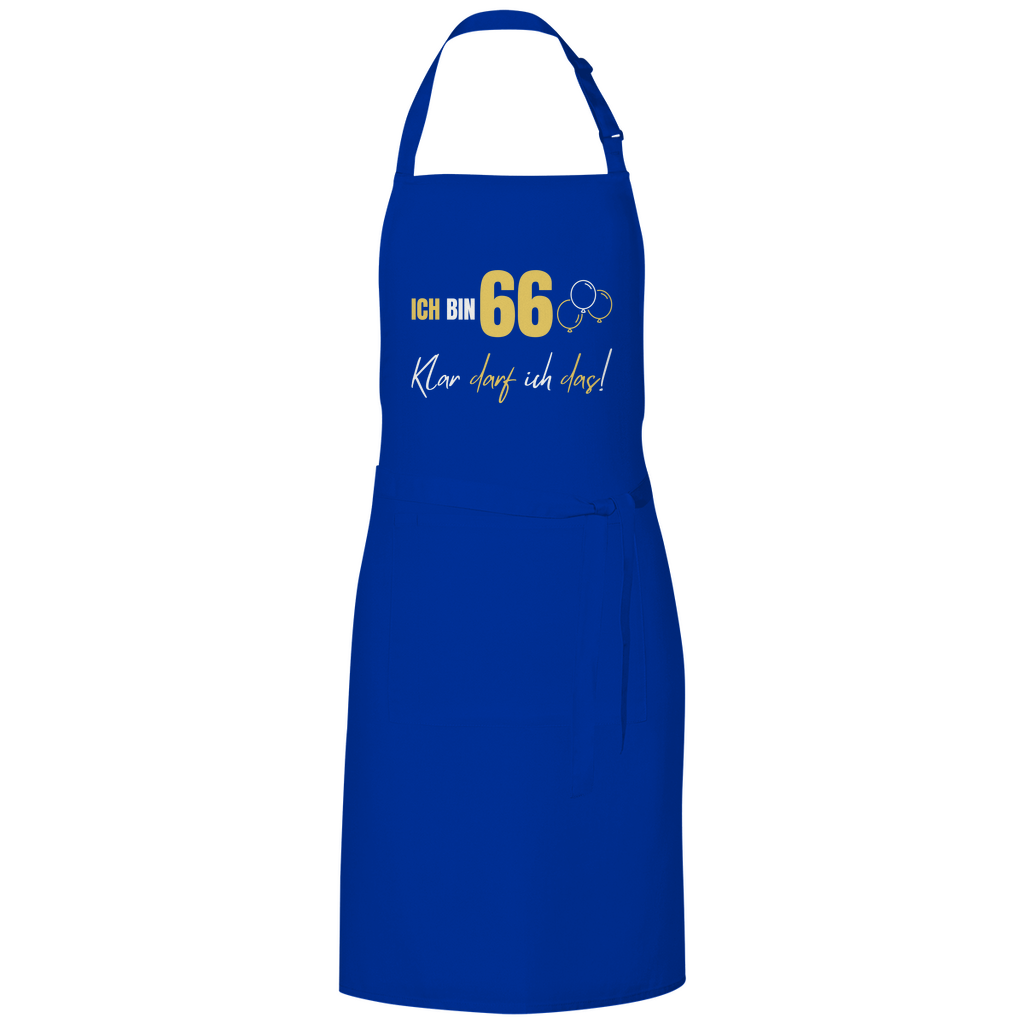 Grillschürze "Ich bin 66 - Klar darf ich das!" blau