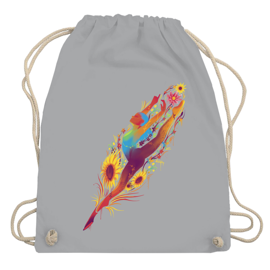 Turnbeutel "Tänzerin im Blumenmotiv"