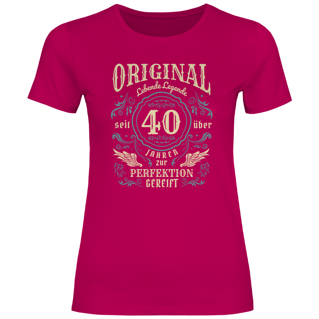 Damen T-Shirt "Lebende Legende seit 40 Jahren" pink
