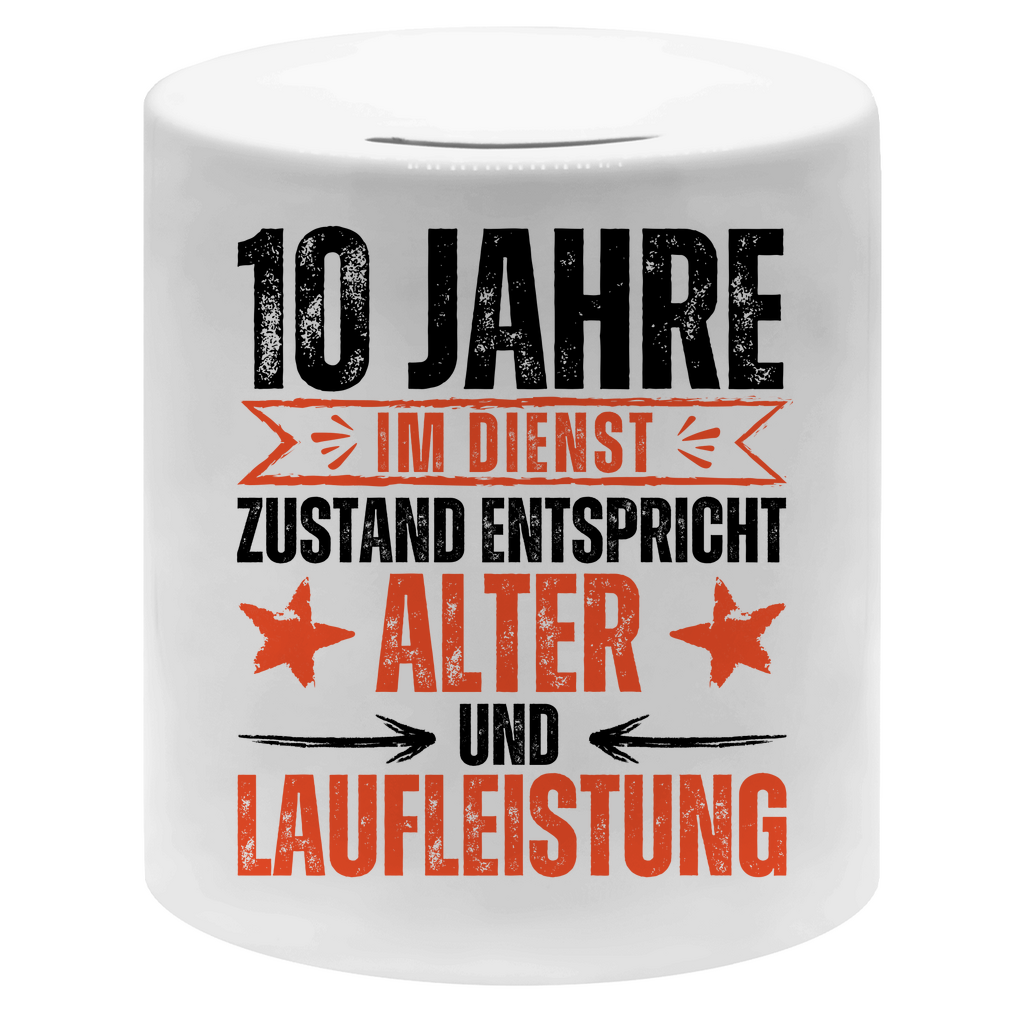 Spardose "10 Jahre im Dienst"