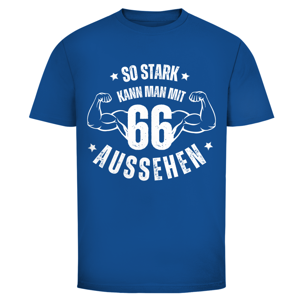 Herren T-Shirt "So stark kann man mit 66 aussehen" royalblau