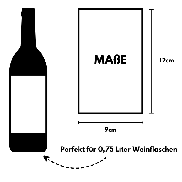 Flaschenetikett Maße 9x12cm