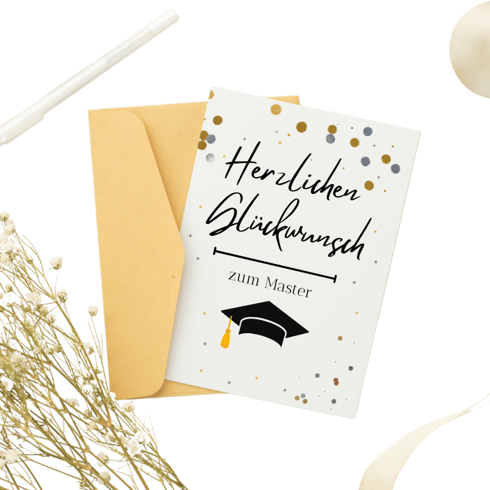 Glückwunschkarte zum Master