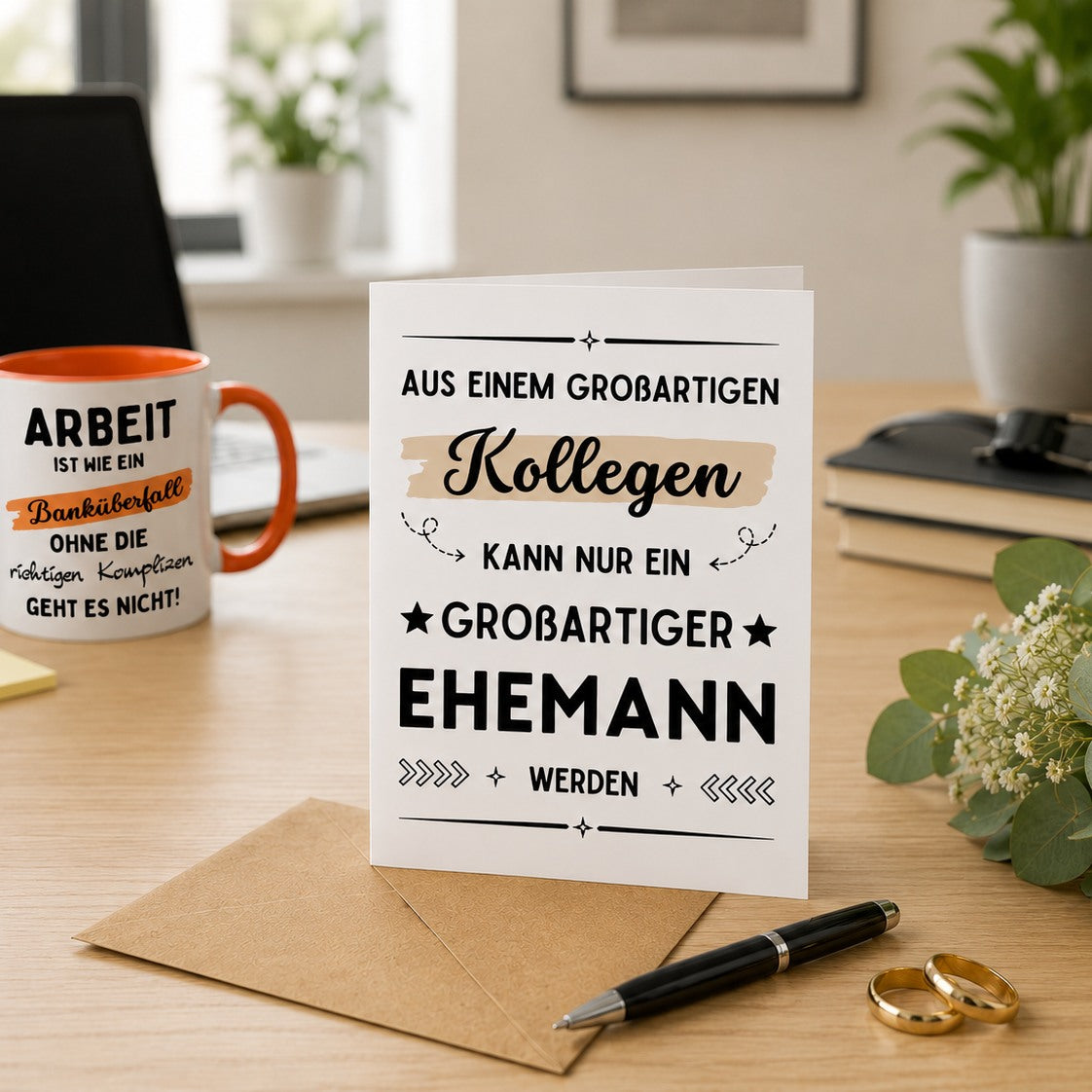 Hochzeitskarte Kollege Büro