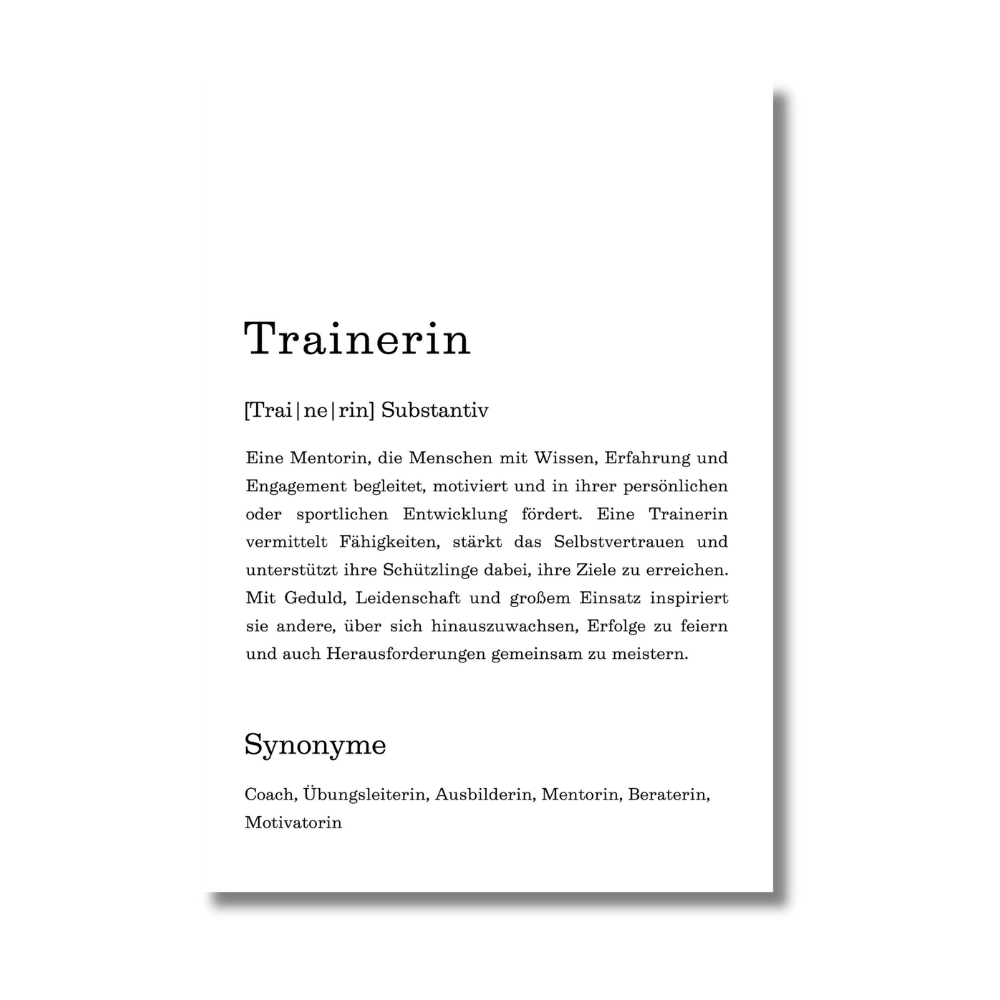 Poster "Trainerin" (Definition)