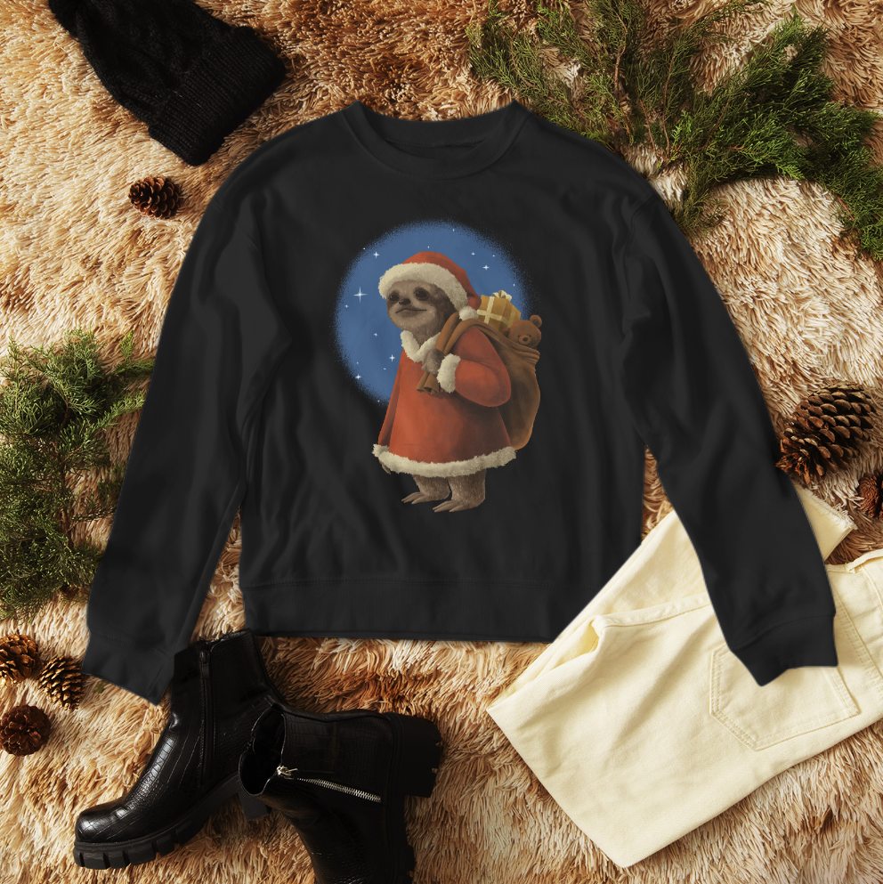 Damen Premium Bio Sweatshirt "Weihnachts-Faultier"