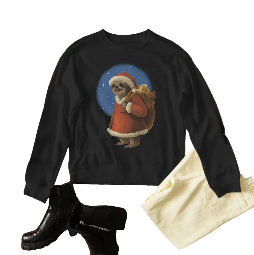 Damen Premium Bio Sweatshirt "Weihnachts-Faultier"