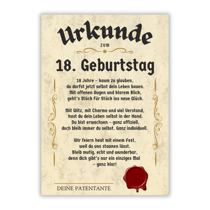 Spruche Zum 18 Geburtstag Patenkind