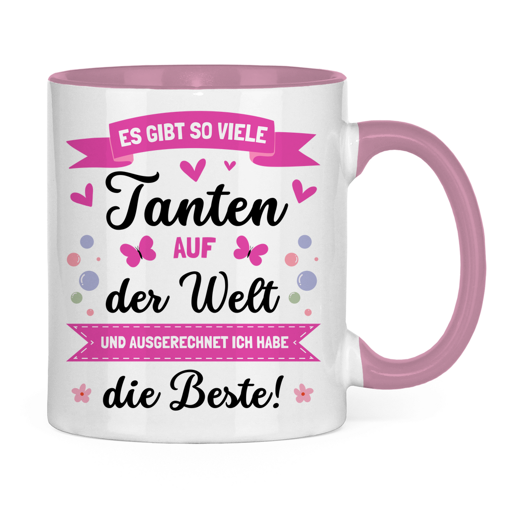 Tasse "Es gibt so viele Tanten - Ich habe die beste" weiß/pink