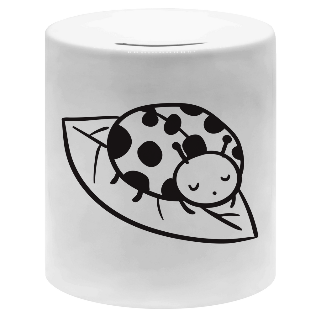 Spardose "Niedlicher Marienkäfer auf einem Blatt"