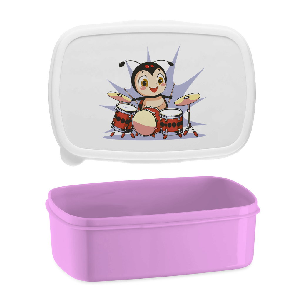 Lunchbox "Marienkäfer spielt Schlagzeug" pink
