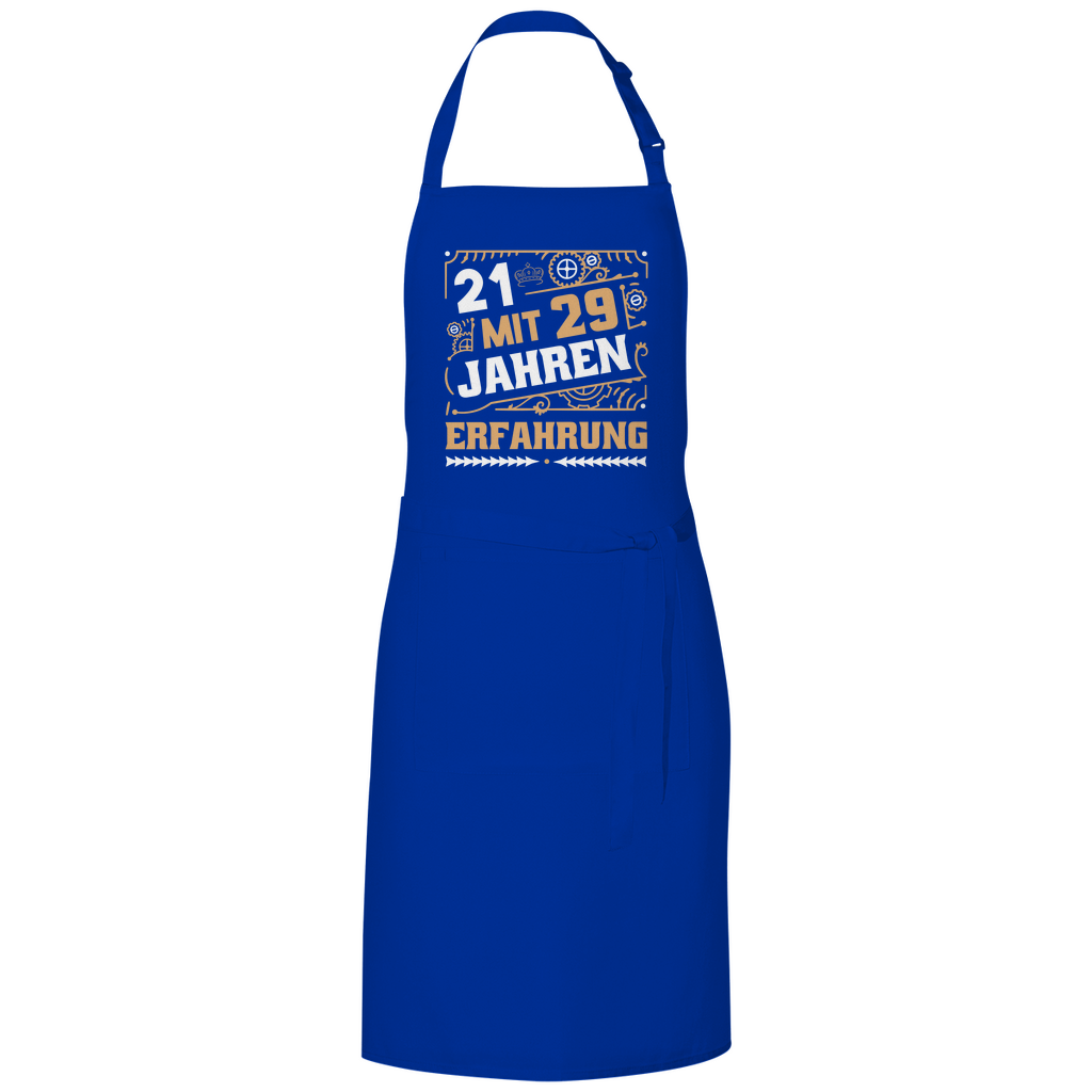 Grillschürze "21 mit 29 Jahren Erfahrung" royalblau