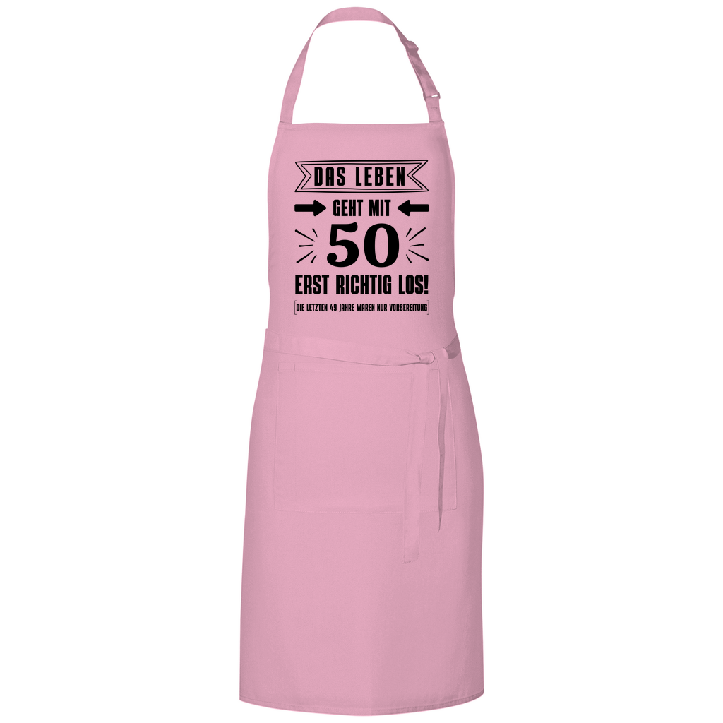 Grillschürze "Das Leben geht mit 50 erst richtig los"