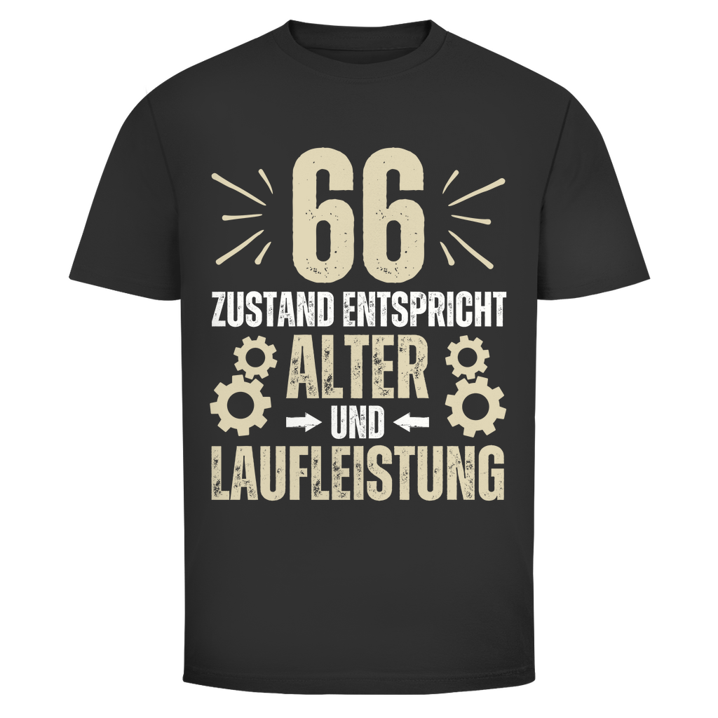 Herren T-Shirt "66 - Zustand entspricht Alter und Laufleistung"