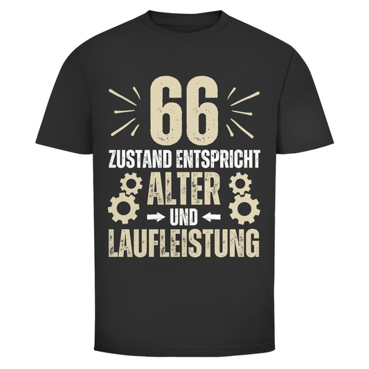 Herren T-Shirt "66 - Zustand entspricht Alter und Laufleistung"