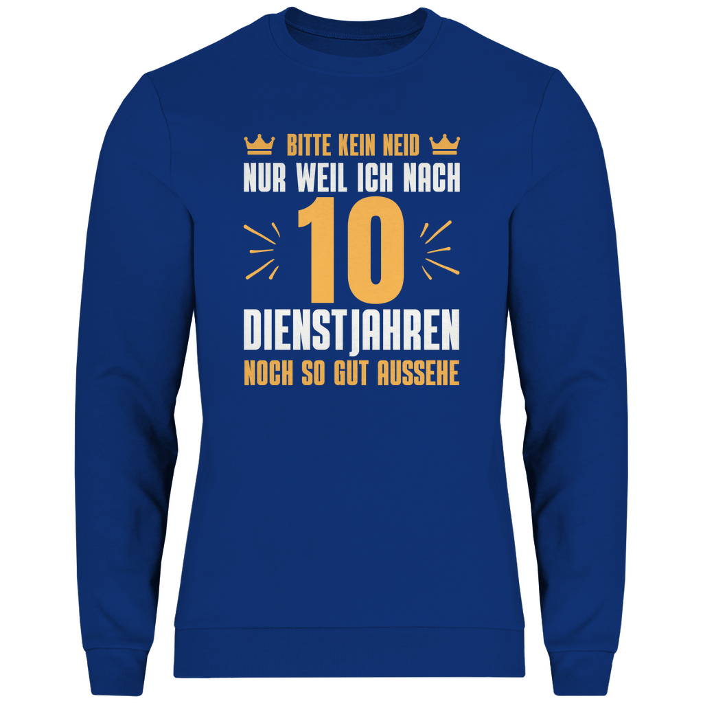 Herren Sweatshirt "Bitte kein Neid" (10 Dienstjahre) blau