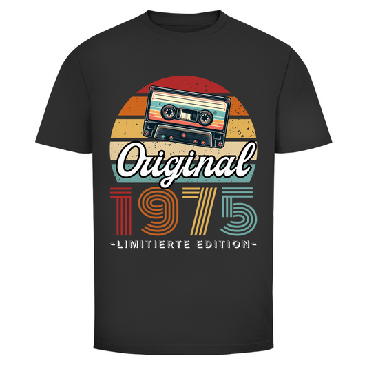 Herren T-Shirt "Original 1975" (Kassetten Retro Stil) schwarz