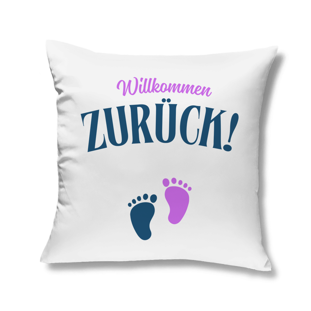 Sofakissen "Willkommen zurück" (Babyfüße)