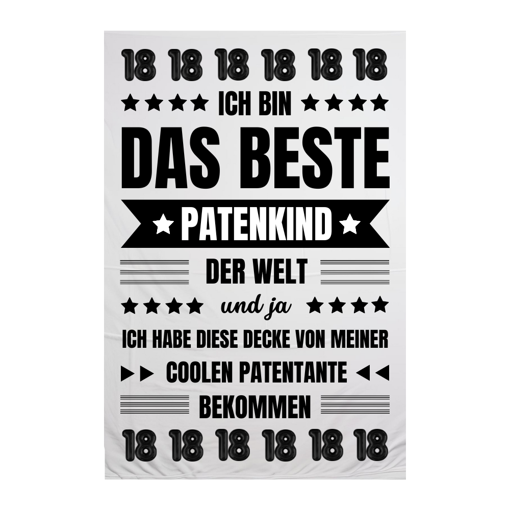 Decke "Ich bin das beste Patenkind" (von Patentante)