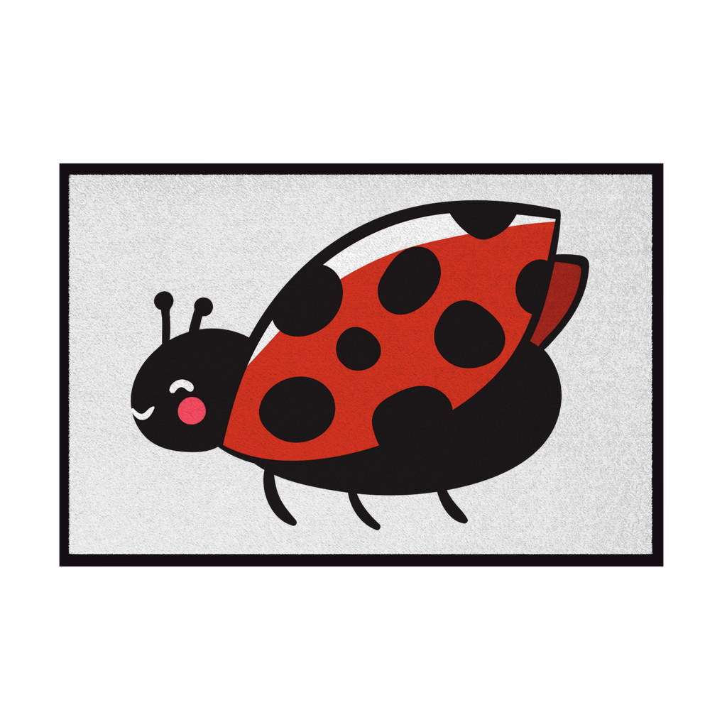 Fußmatte mit Gummirand "Fliegender Marienkäfer"