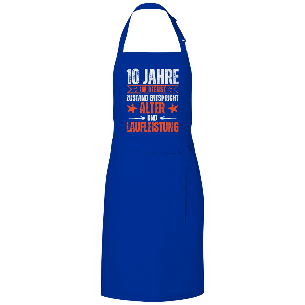 Grillschürze "10 Jahre im Dienst" blau