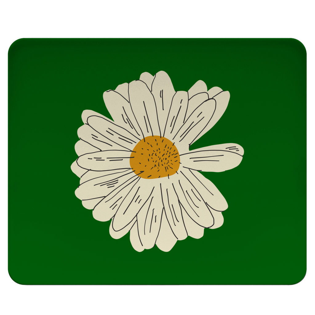 Mousepad "Minimalistisches Gänseblümchen" grün