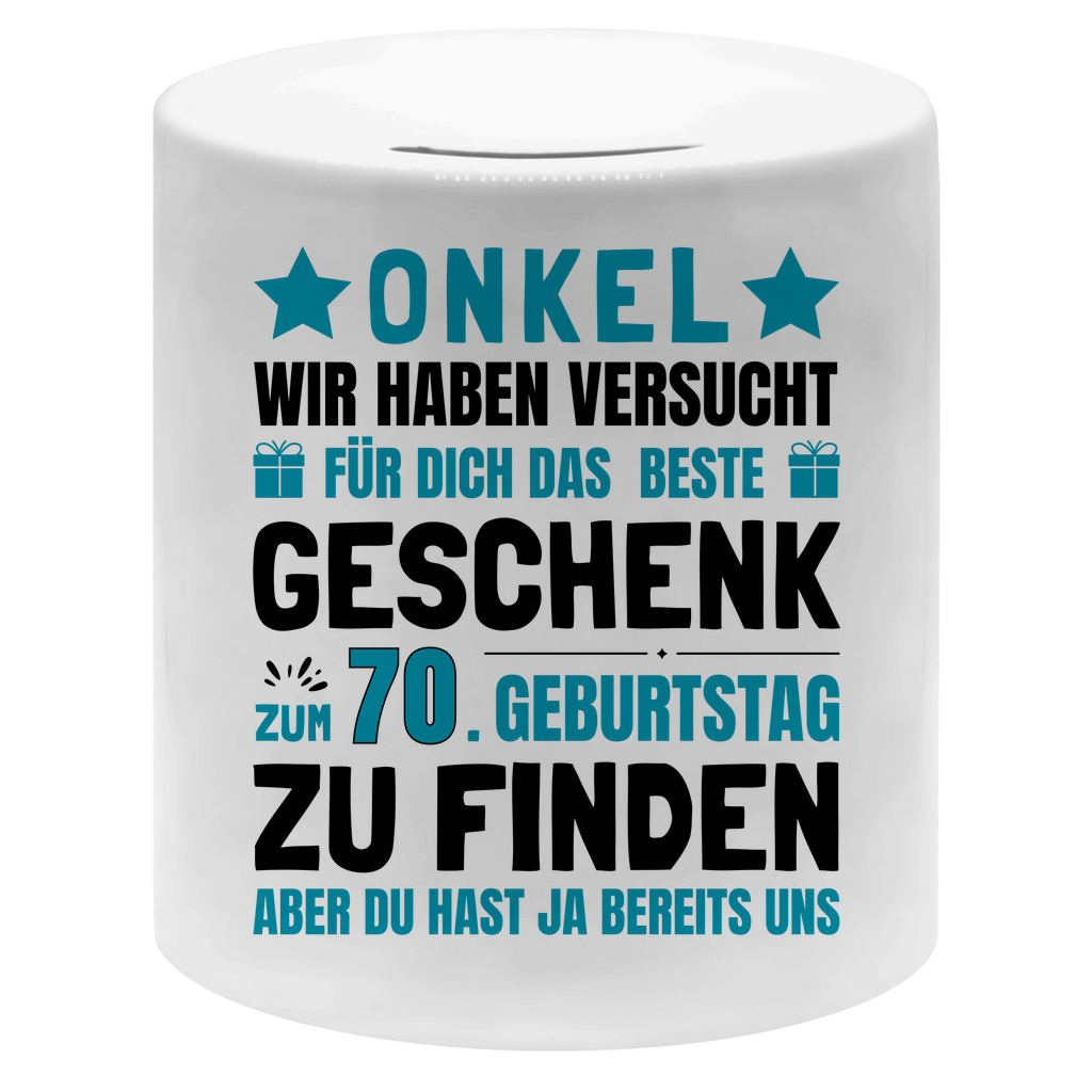 Spardose "Onkel 70. Geburtstag Geschenk"