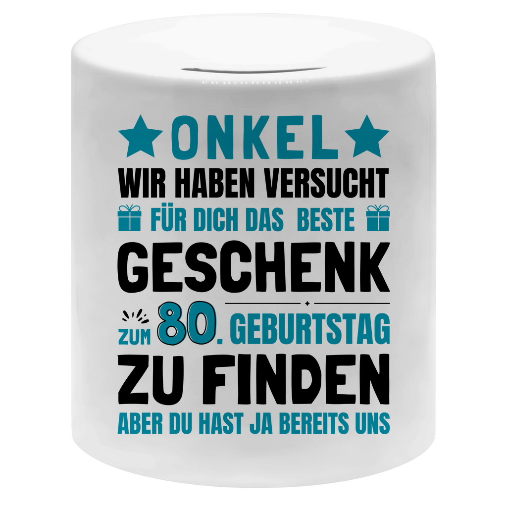 Spardose "Onkel 80. Geburtstag Geschenk"