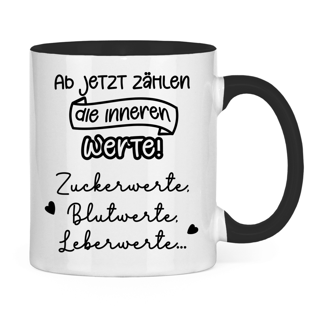 Tasse "Ab jetzt zählen die inneren Werte..."
