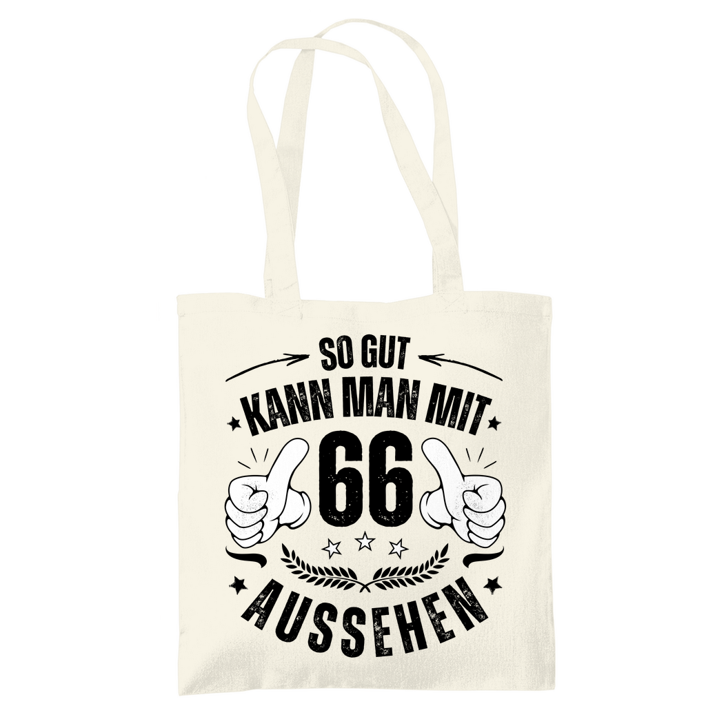 Tragetasche "So gut kann man mit 66 aussehen"
