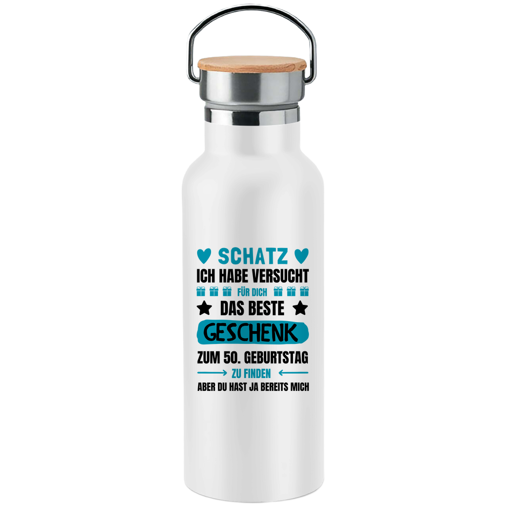 Edelstahl-Trinkflasche Geschenk 50. Geburtstag Ehemann