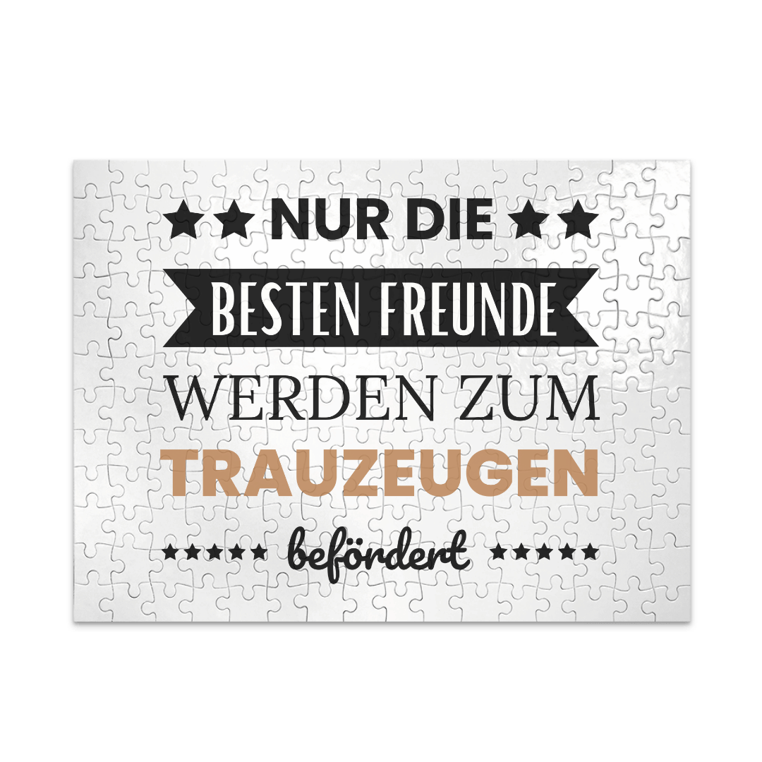 Puzzle "Nur die besten Freunde werden zum Trauzeugen befördert" (20x27cm)