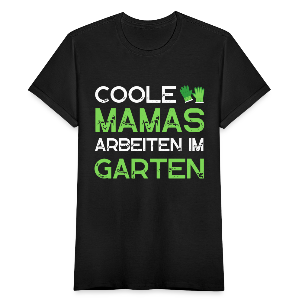 Frauen T-Shirt "Coole Mamas arbeiten im Garten" - Schwarz