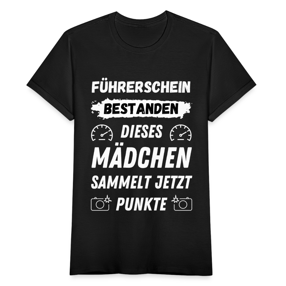 Frauen T-Shirt "Dieses Mädchen sammelt jetzt Punkte" - Schwarz