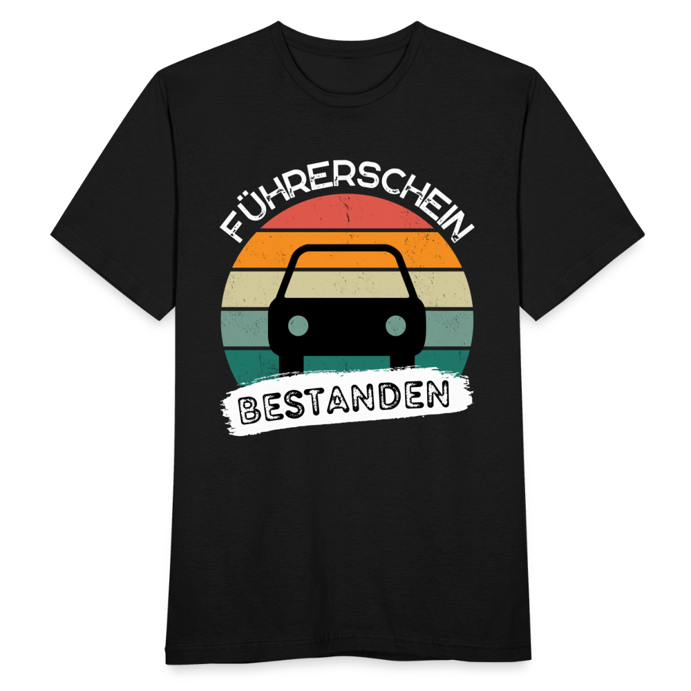 Männer T-Shirt "Führerschein bestanden" - Schwarz