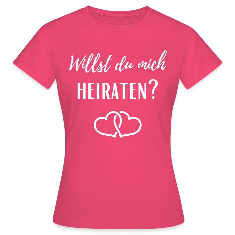 Frauen T-Shirt "Willst du mich heiraten?" (2 Herzen) - Azalea