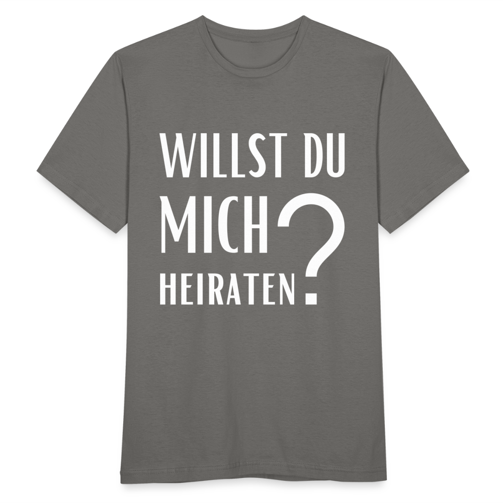 Männer T-Shirt "Willst du mich heiraten?" (Fragezeichen) - Graphit