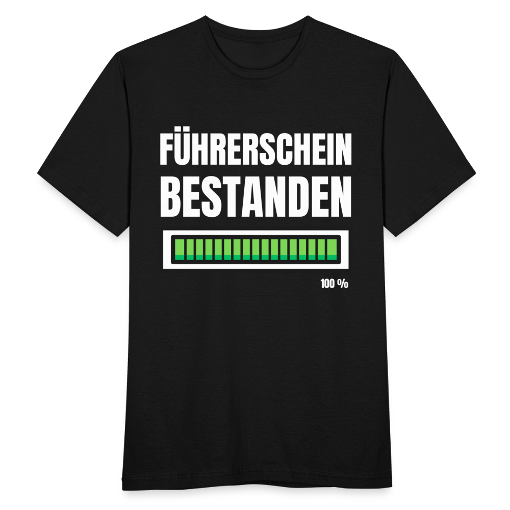 Männer T-Shirt "Führerschein bestanden 100%" - Schwarz