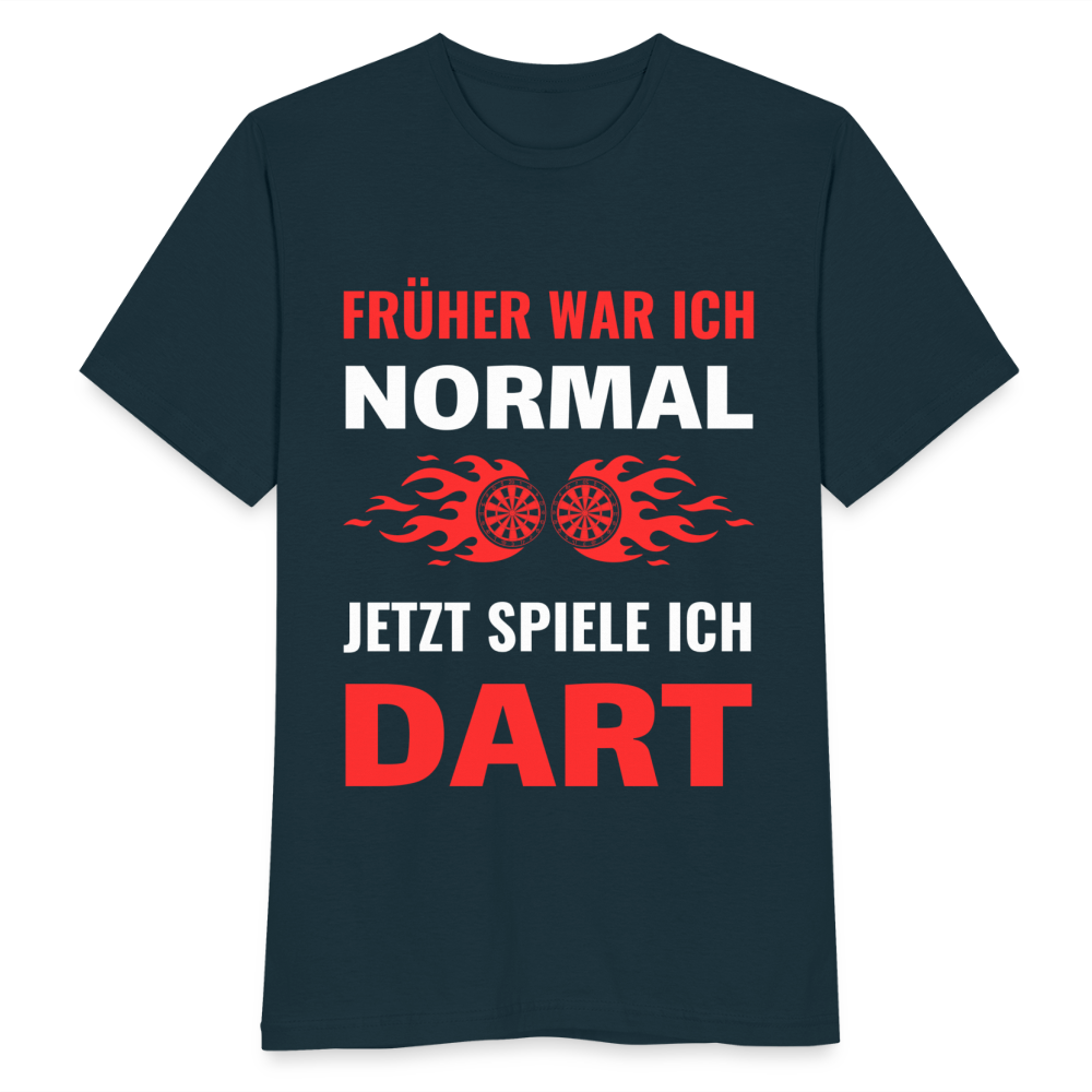 Männer T-Shirt "Früher war ich normal, jetzt spiele ich Dart" - Navy