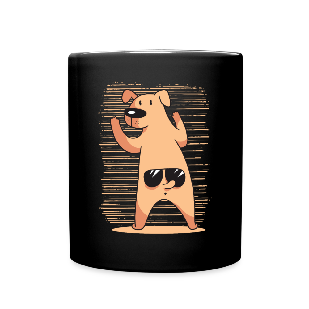 Tasse "Lustiger Hund mit Sonnenbrille" - Schwarz