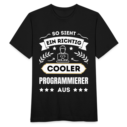 Männer T-Shirt "So sieht ein richtig cooler Programmierer aus" - Schwarz