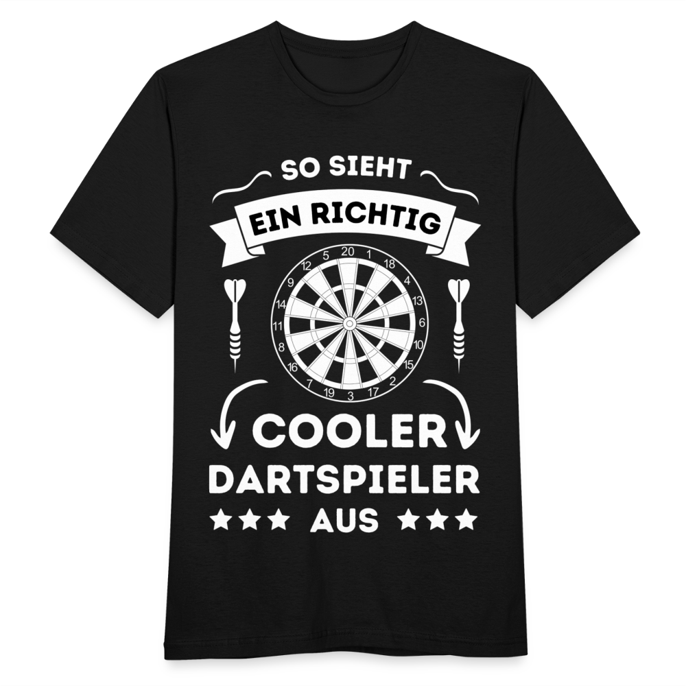 Männer T-Shirt "So sieht ein richtig cooler Dartspieler aus" - Schwarz